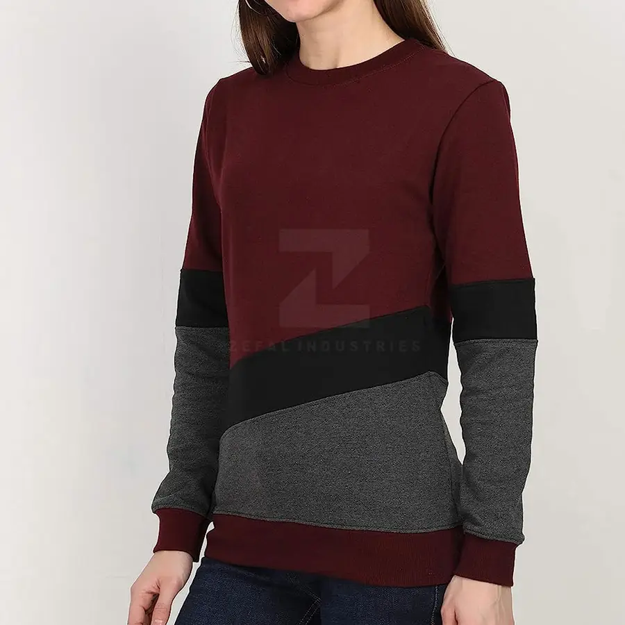 Best Quality Lightweight Winter Women's Casual Pullover Sweatshirt 100% Cotton Breathable Front Logo — Zefal Industries product photograph 4 of 6