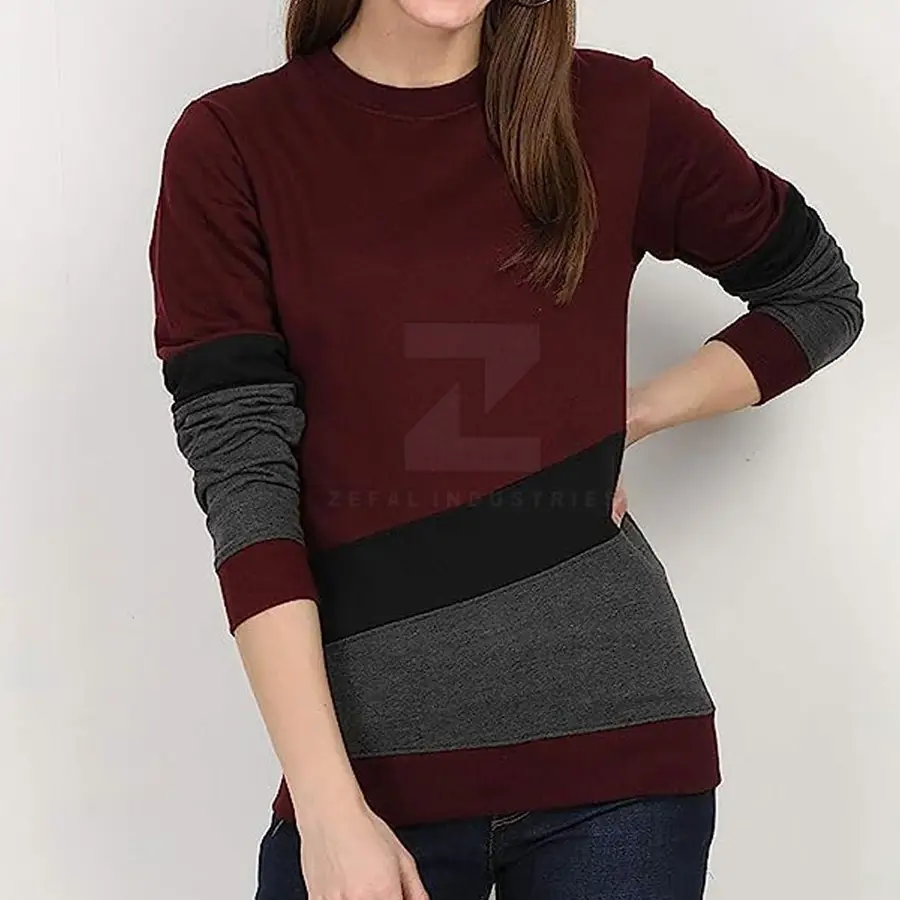 Best Quality Lightweight Winter Women's Casual Pullover Sweatshirt 100% Cotton Breathable Front Logo — Zefal Industries product photograph 5 of 6