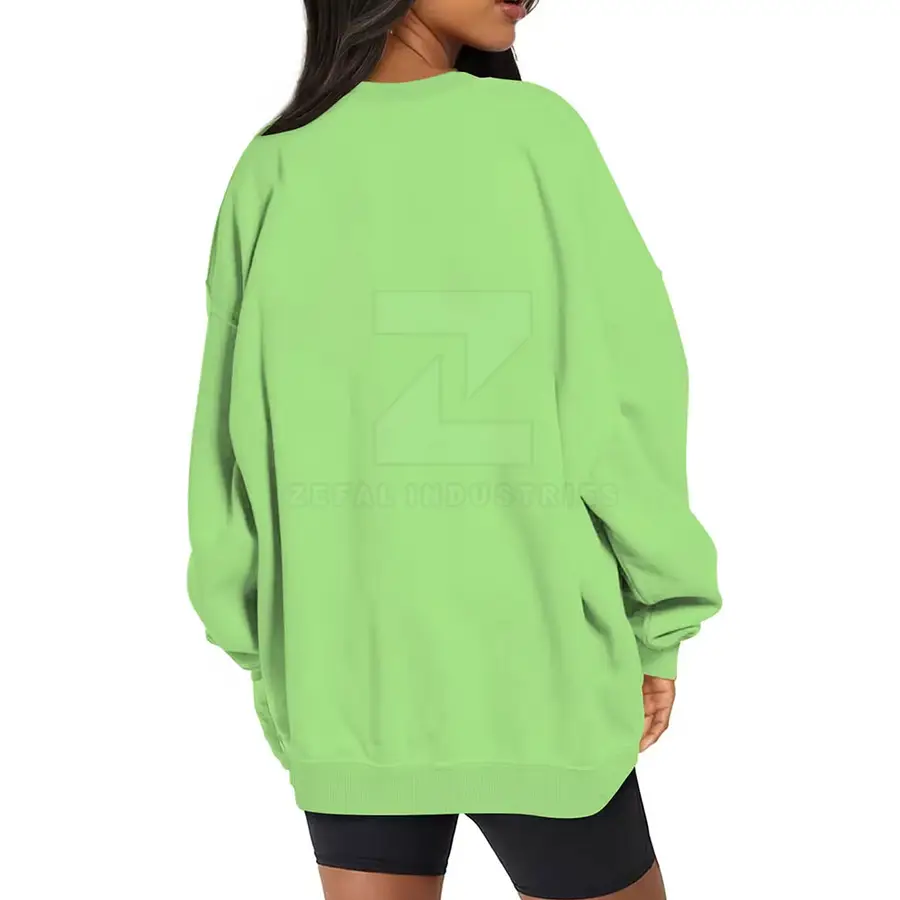 Loose Fit Lightweight Breathable Casual Winter Women's Sweatshirt Front Custom Logo 100% Cotton Fabric High Quality Full Sleeve — Zefal Industries product photograph 2 of 6