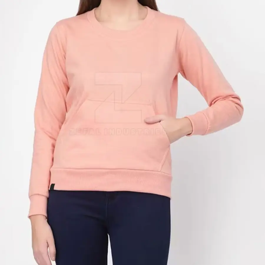 Winter Oversized Slim Fit Breathable 100% Cotton Front Logo Customized Design High Quality Women's Sweatshirts Casual Streetwear — Zefal Industries product photograph 1 of 6