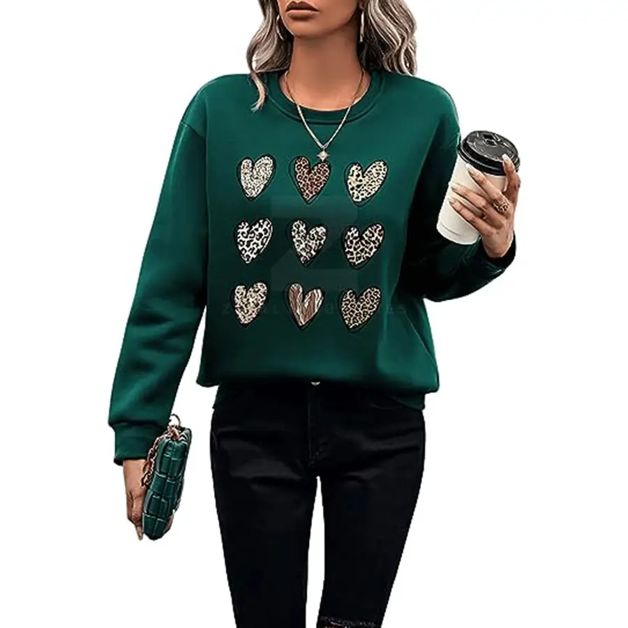 Cheap Price High Quality Winter Women's Breathable 100% Cotton Sweatshirts Front Logo Customized Colors Latest Style Casual Wear — Zefal Industries product photograph 3 of 6