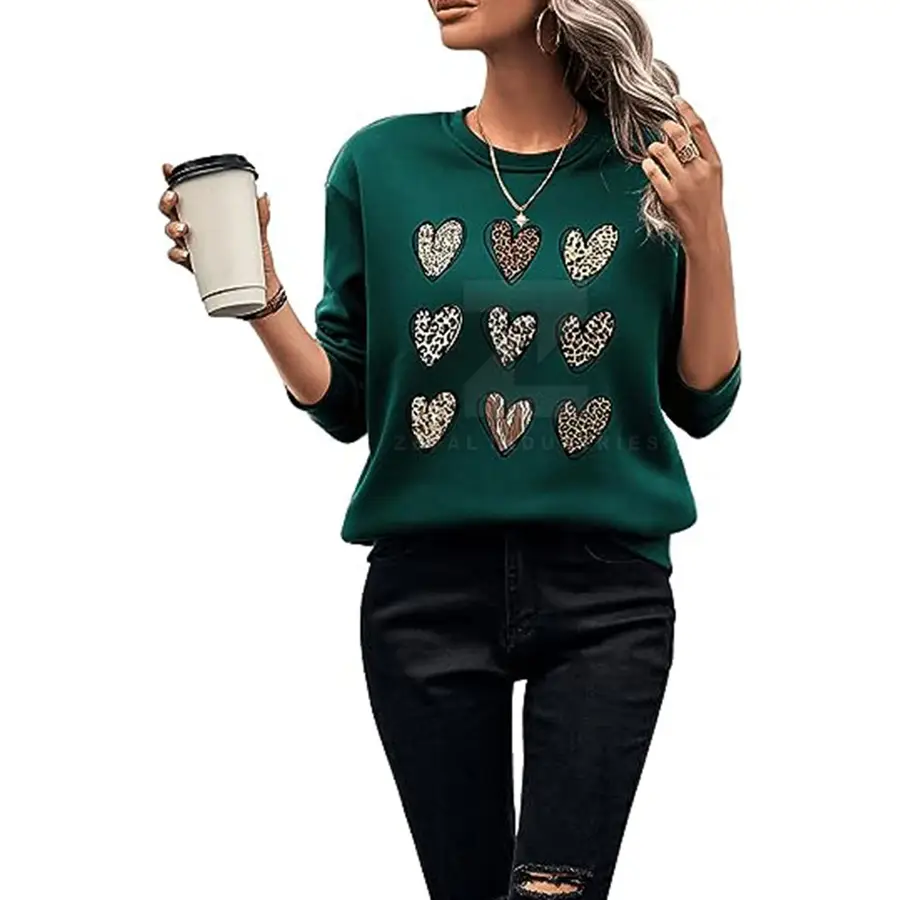 Cheap Price High Quality Winter Women's Breathable 100% Cotton Sweatshirts Front Logo Customized Colors Latest Style Casual Wear — Zefal Industries product photograph 5 of 6