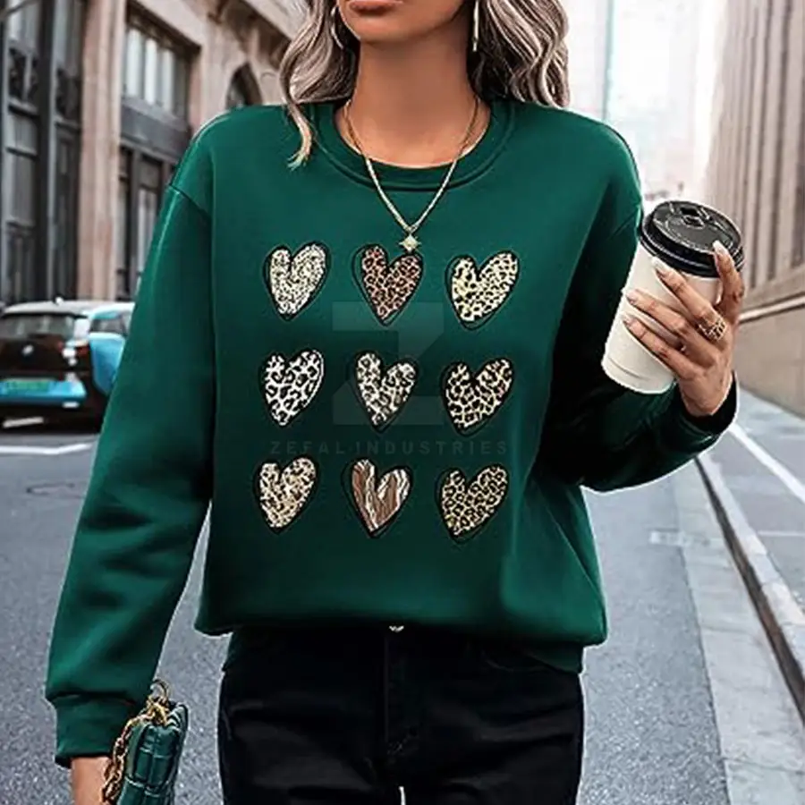 Cheap Price High Quality Winter Women's Breathable 100% Cotton Sweatshirts Front Logo Customized Colors Latest Style Casual Wear — Zefal Industries product photograph 6 of 6