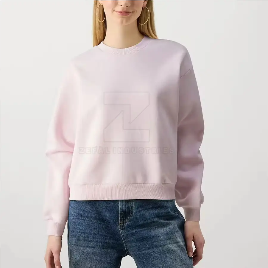 Regular Women Winter Sweatshirt Front Logo High Quality 100% Cotton Fabric Breathable Casual Fashion Wear — Zefal Industries product photograph 2 of 6