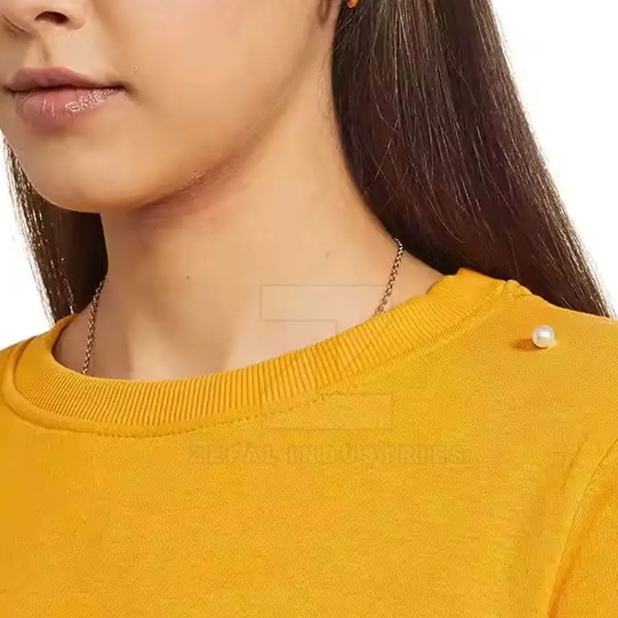 Factory Manufactured High Quality Winter Casual Breathable Knitted Women's Sweatshirt Front Custom Logo 100% Cotton Full Sleeve — Zefal Industries product photograph 5 of 6