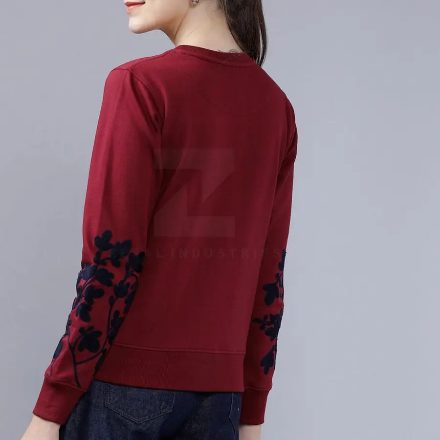 Women's Winter 100% Cotton Breathable Lightweight Knitted Custom Design Casual Full Sleeve Sweatshirt-Front Logo High Quality — Zefal Industries product photograph 3 of 6