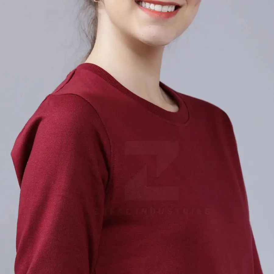 Women's Winter 100% Cotton Breathable Lightweight Knitted Custom Design Casual Full Sleeve Sweatshirt-Front Logo High Quality — Zefal Industries product photograph 6 of 6