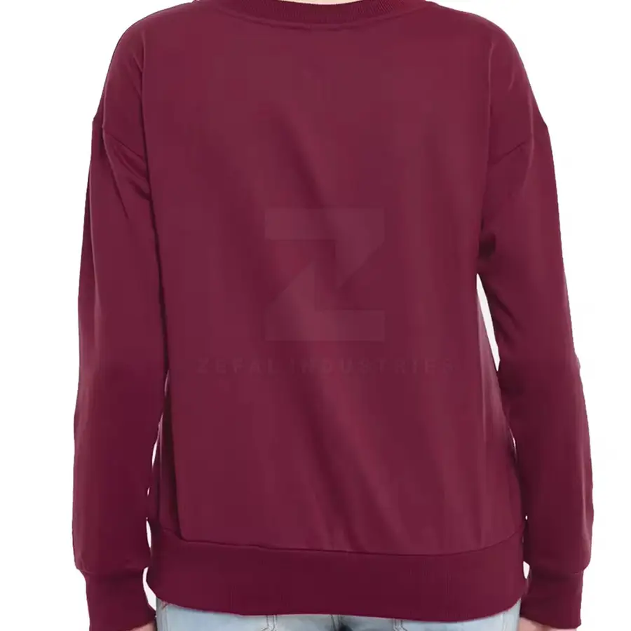 Simple Style Winter Pullover Top Women's Slim Fit 100% Cotton Breathable Sweatshirt with Front Logo 2025 Best Design — Zefal Industries product photograph 2 of 6