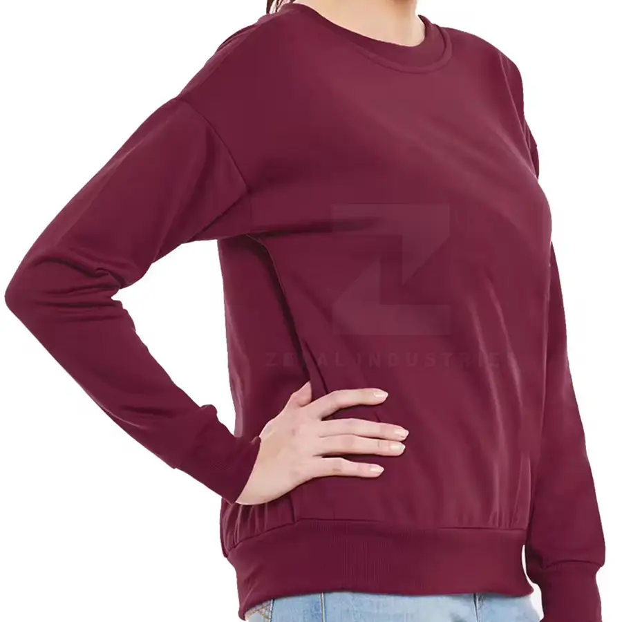 Simple Style Winter Pullover Top Women's Slim Fit 100% Cotton Breathable Sweatshirt with Front Logo 2025 Best Design — Zefal Industries product photograph 3 of 6