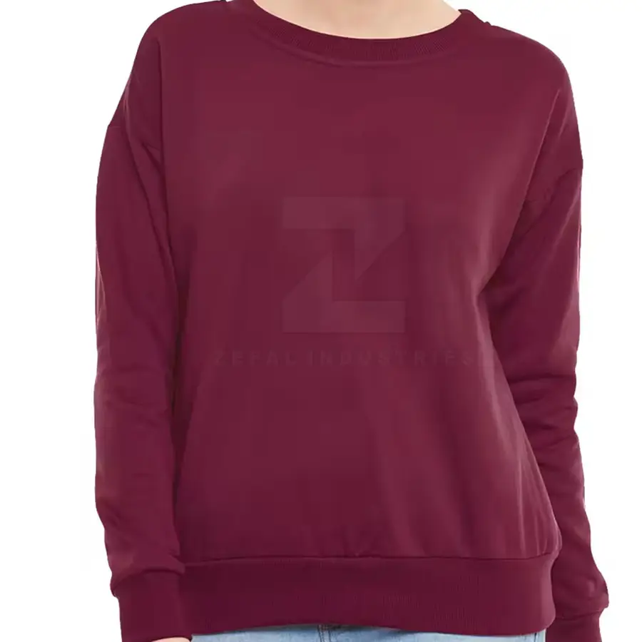 Simple Style Winter Pullover Top Women's Slim Fit 100% Cotton Breathable Sweatshirt with Front Logo 2025 Best Design — Zefal Industries product photograph 4 of 6
