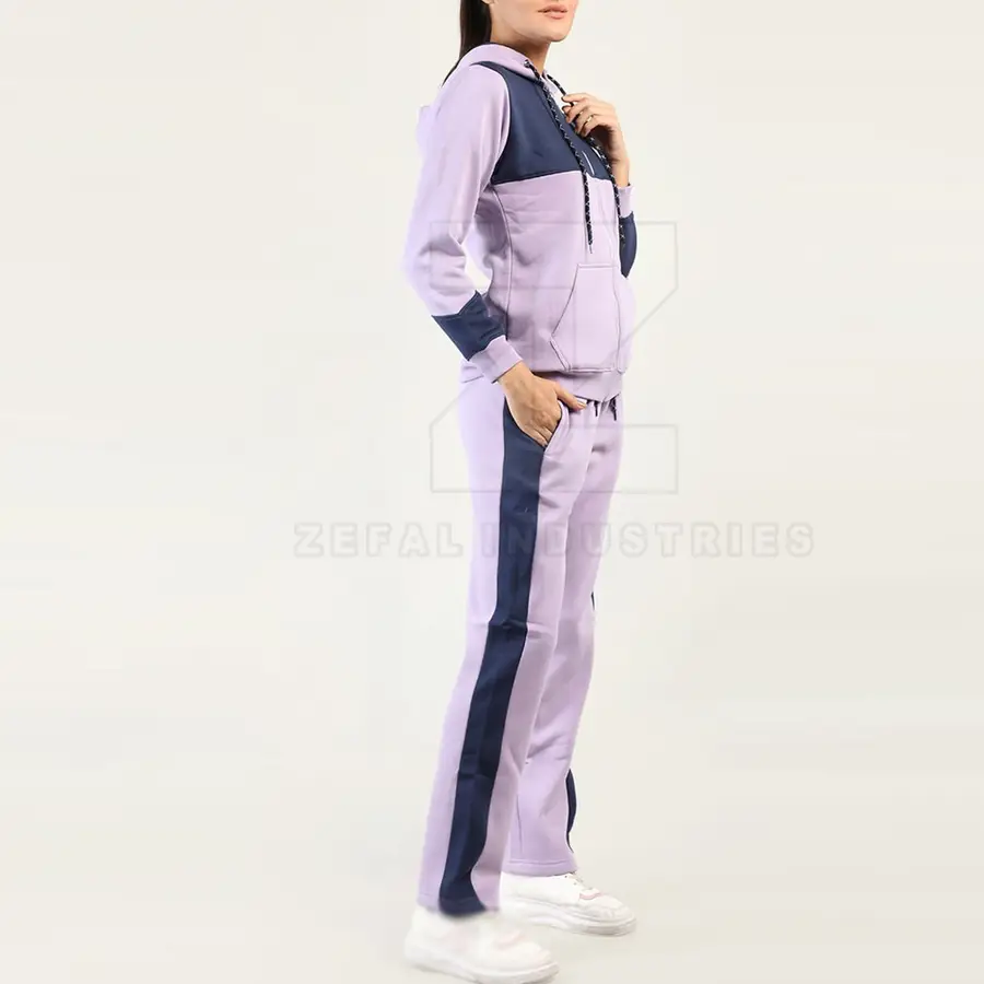 Unique Style Custom Made Women Hooded Winter Eco-Friendly Tracksuits Solid Color Online Sale — Zefal Industries product photograph 2 of 6