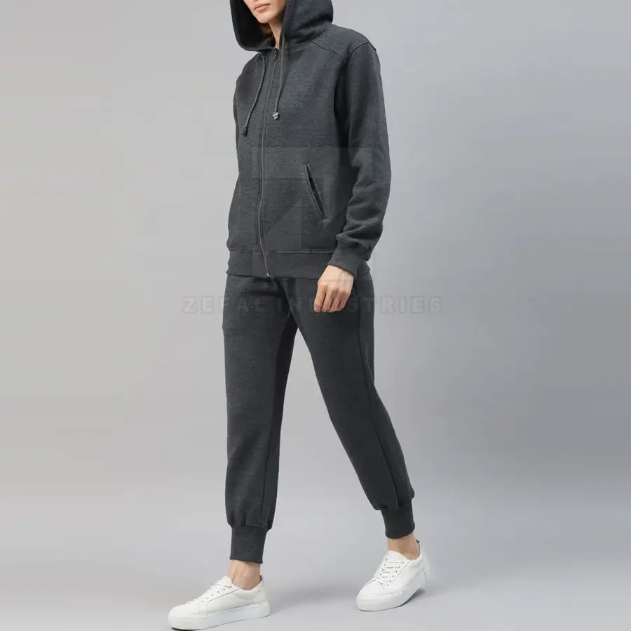 Premium Quality Wholesale Women Winter Plus Size Hooded Windproof Breathable Tracksuits Sets 100% Cotton Customizable Low MOQ — Zefal Industries product photograph 3 of 6