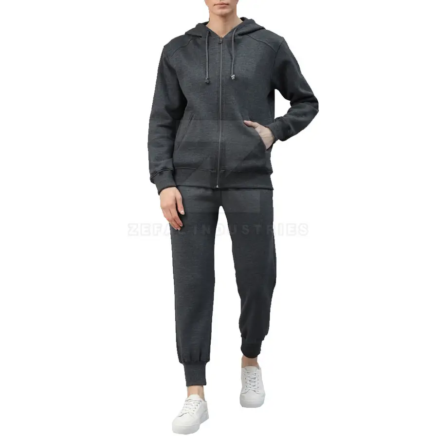 Premium Quality Wholesale Women Winter Plus Size Hooded Windproof Breathable Tracksuits Sets 100% Cotton Customizable Low MOQ — Zefal Industries product photograph 4 of 6