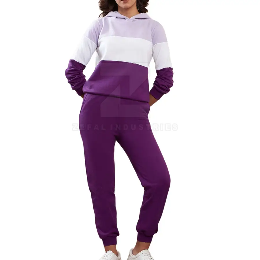 Best Selling Winter Plus Size Hooded Women Tracksuits Contrast Color 100% Cotton Premium Quality Wholesale in Stock — real Zefal Industries product photograph