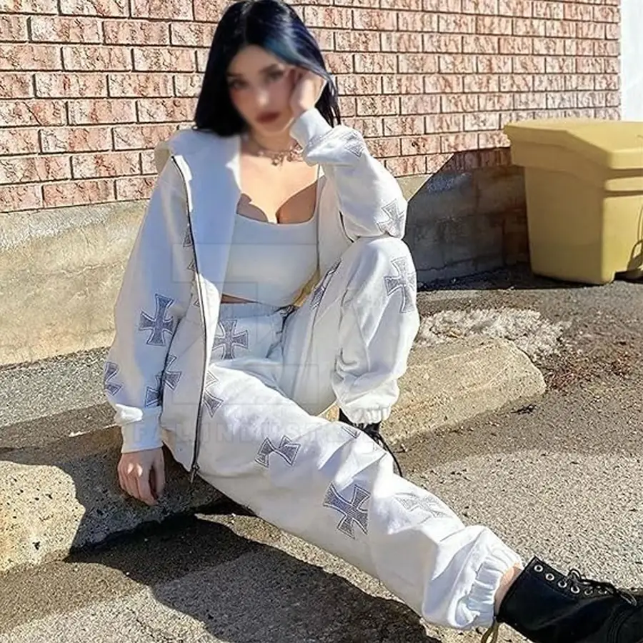 Comfortable Wholesale Winter Plus Size Hooded Women Tracksuits 100% Cotton Eco-Friendly Windproof Sets Unique Style New Arrival — Zefal Industries product photograph 2 of 6