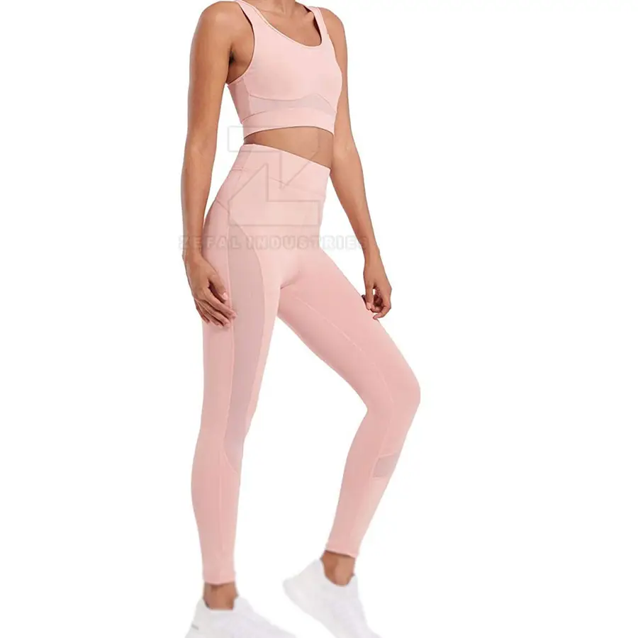 Women's Yoga Set Workout Gym Fitness Clothing Custom Size Solid Pattern Front Logo 2-Piece Breathable Eco-Friendly — Zefal Industries product photograph 3 of 6