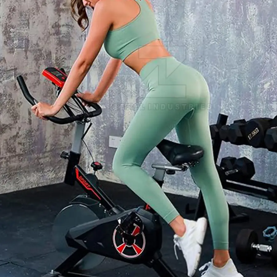 Women's Breathable Eco-Friendly Lightweight Solid Yoga Set with Elastic Waist and Front Logo-Workout Gym Clothing (2-Piece) — Zefal Industries product photograph 4 of 6