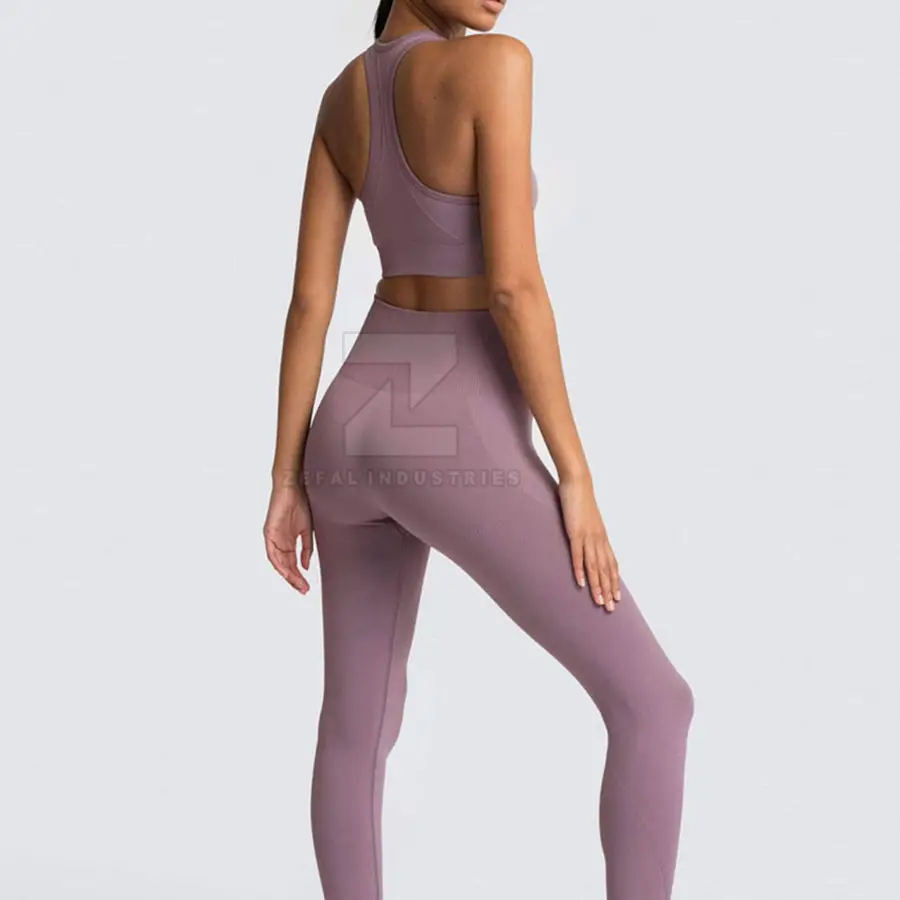Fashion Style Sportswear Women Yoga Set Solid Front Logo 2-Piece Lightweight Eco-Friendly Breathable Wholesale Made in Pakistan — Zefal Industries product photograph 3 of 6