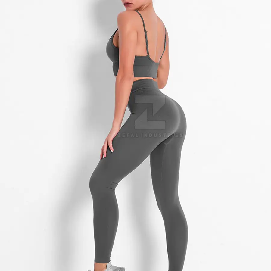 High Quality Women's 2-Piece Seamless Yoga Set with Solid Pattern and Front Logo-Breathable Eco-Friendly Gym Fitness Wear — Zefal Industries product photograph 4 of 6