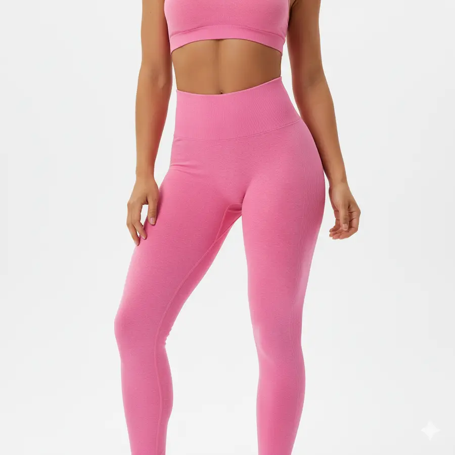 2026 Trend 'Second-Skin' Feel Solid Printed Yoga Set | Breathable Lightweight Mid-Waist 2-Piece Fitness Outfit | Women's Front — Zefal Industries product photograph 3 of 5