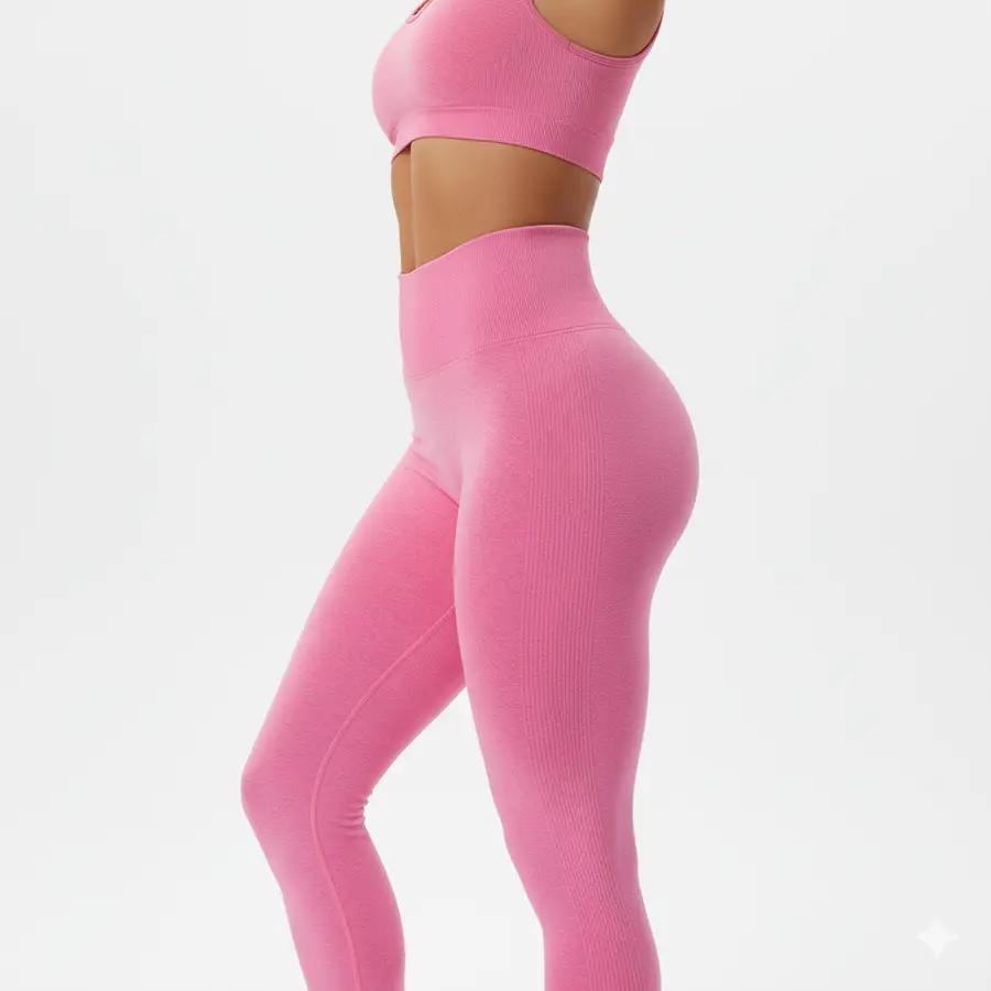 2026 Trend 'Second-Skin' Feel Solid Printed Yoga Set | Breathable Lightweight Mid-Waist 2-Piece Fitness Outfit | Women's Front — Zefal Industries product photograph 5 of 5