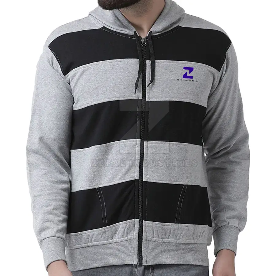 Men's Winter Zipper Hoodies 100% Cotton Solid Customized Logo Eco-Friendly & Breathable High Quality Low MOQ Price — Zefal Industries product photograph 1 of 6