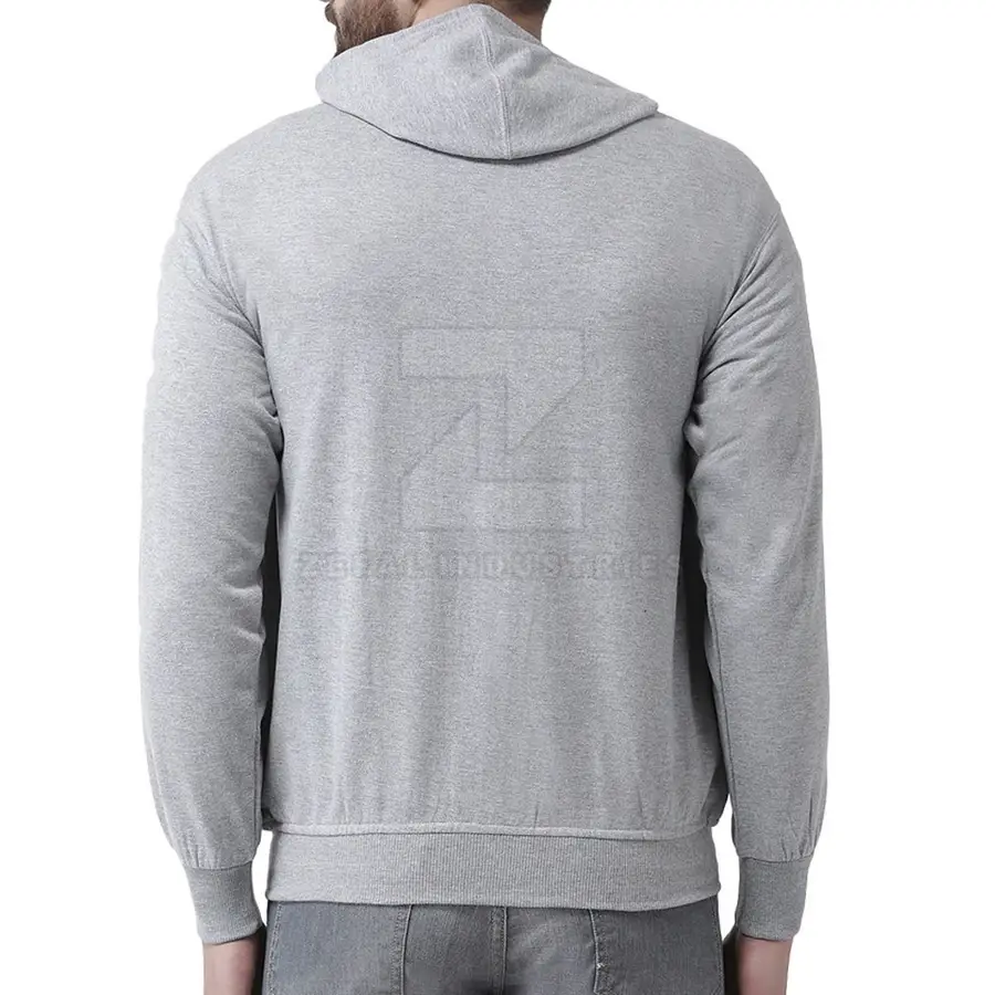 Men's Winter Zipper Hoodies 100% Cotton Solid Customized Logo Eco-Friendly & Breathable High Quality Low MOQ Price — Zefal Industries product photograph 3 of 6