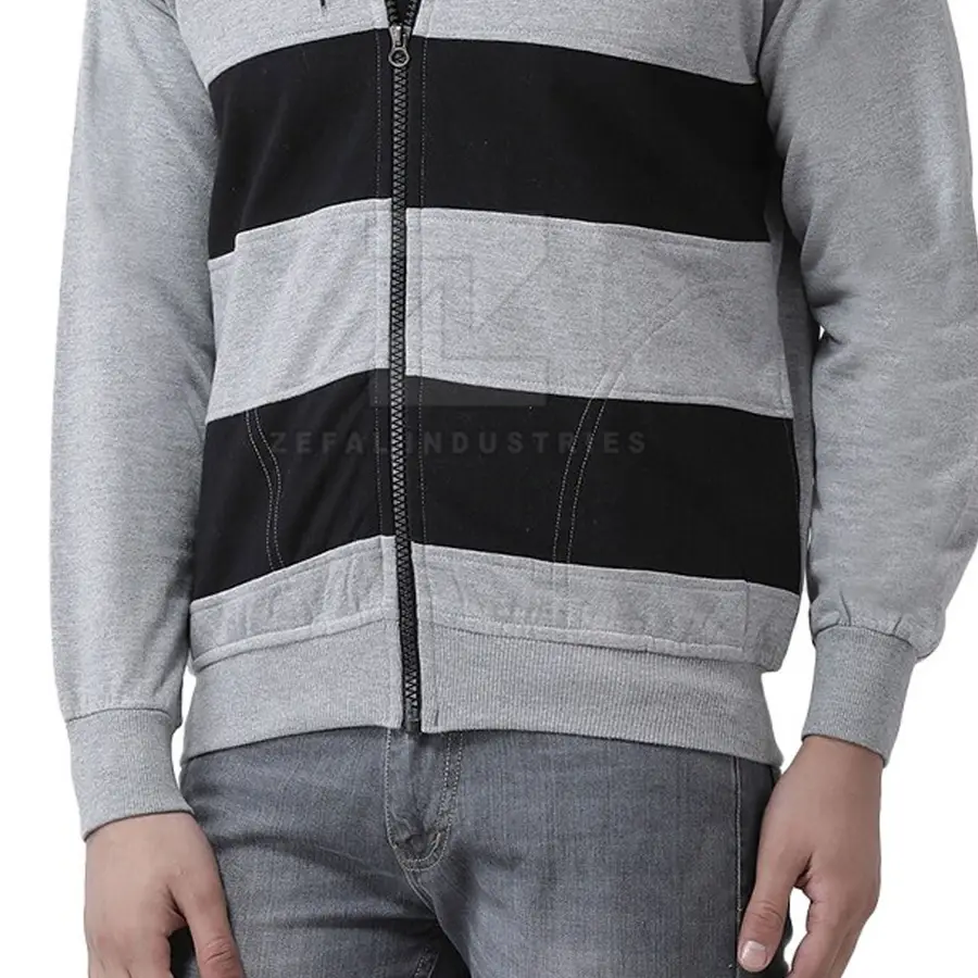 Men's Winter Zipper Hoodies 100% Cotton Solid Customized Logo Eco-Friendly & Breathable High Quality Low MOQ Price — Zefal Industries product photograph 4 of 6