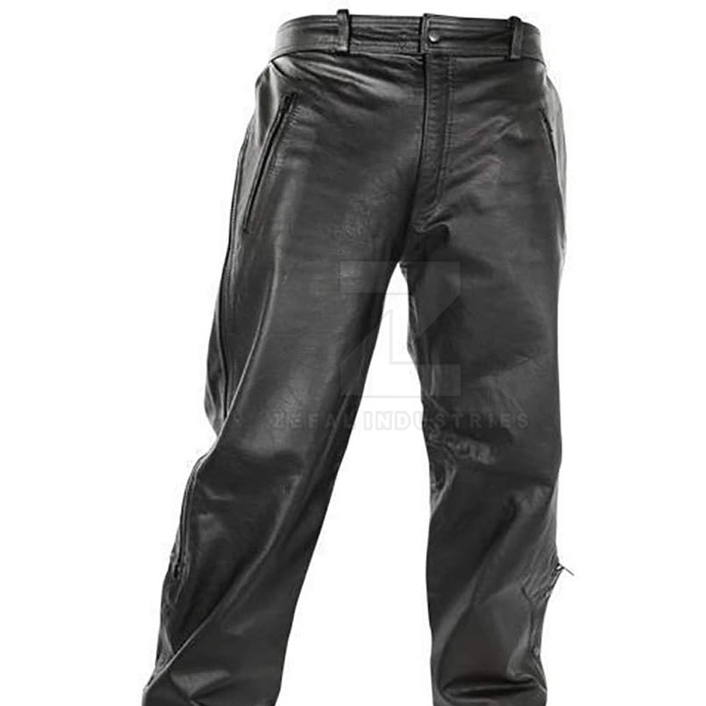 Flat-Front Leather Pants — Zefal Industries product photograph 3 of 6