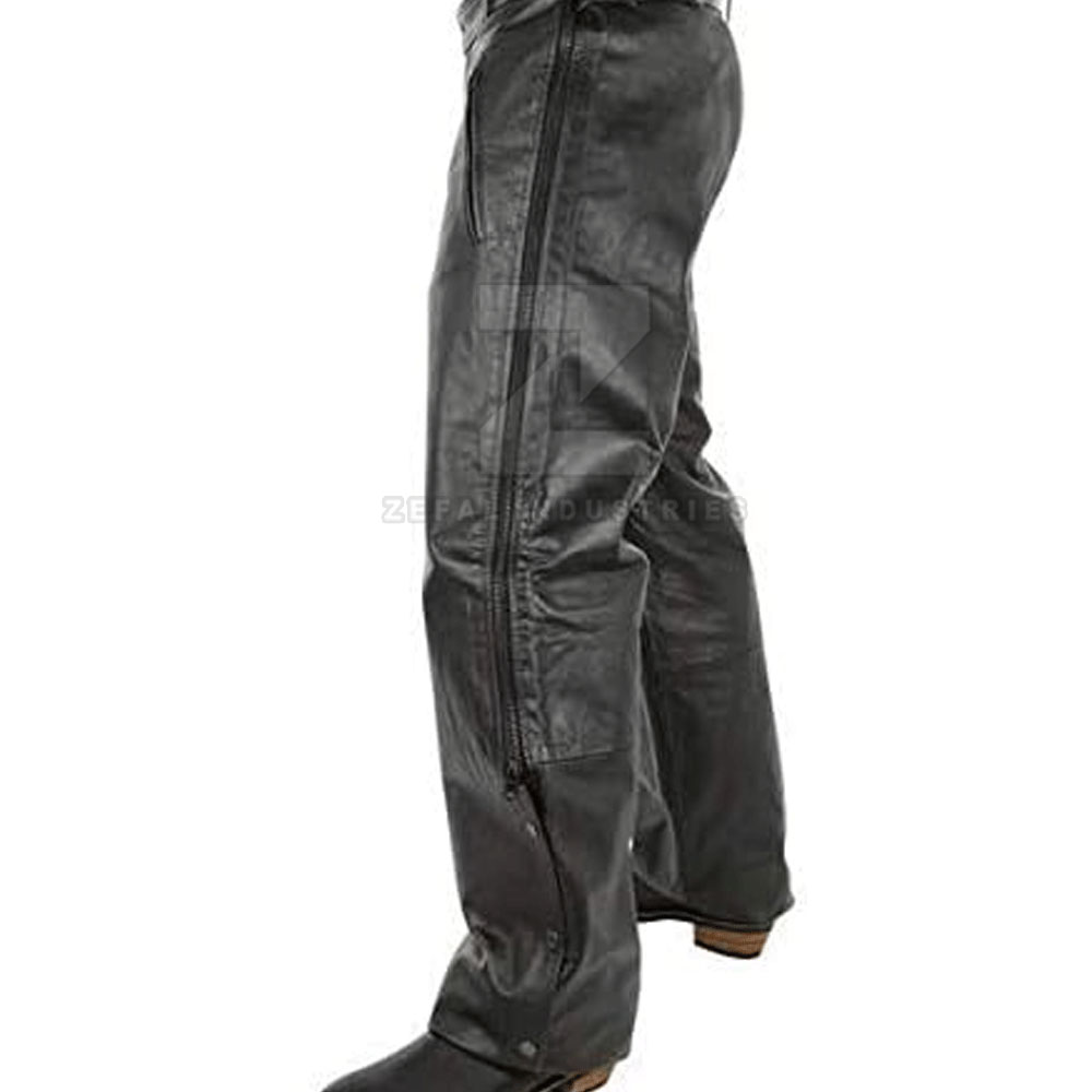 Flat-Front Leather Pants — Zefal Industries product photograph 5 of 6