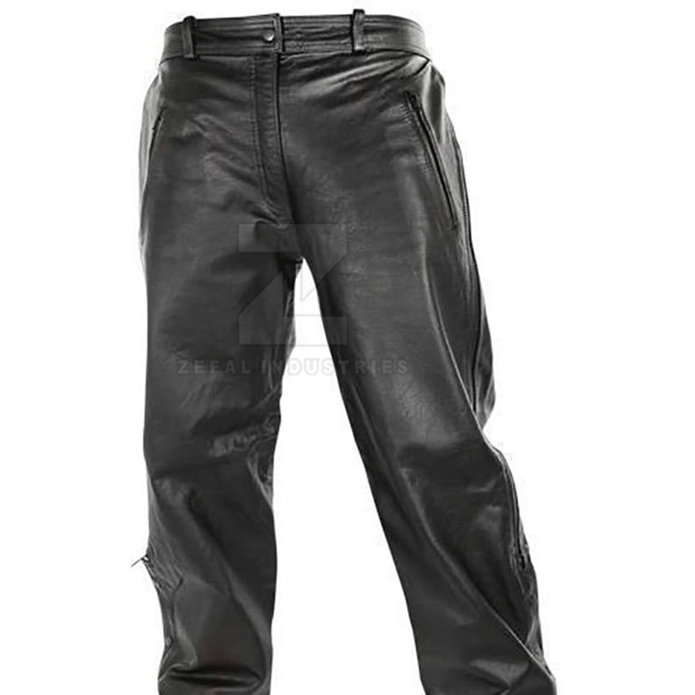 Flat-Front Leather Pants — real Zefal Industries product photograph