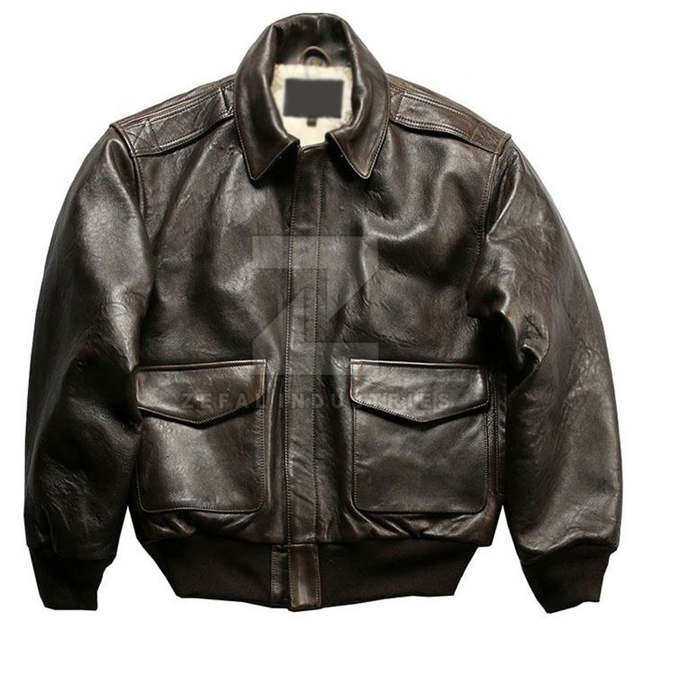 Zefal genuine leather bomber jacket