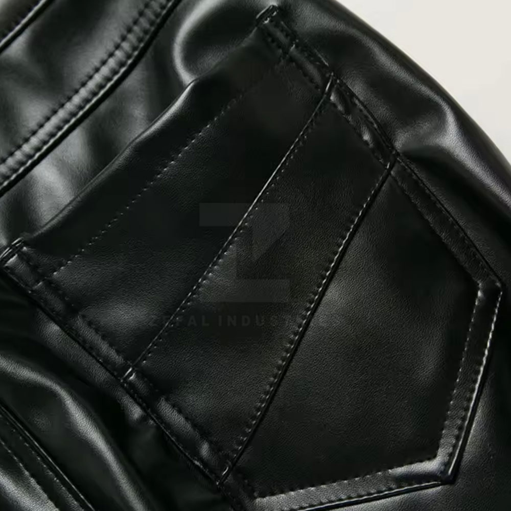 Straight-Fit Leather Pants — Zefal Industries product photograph 4 of 6
